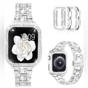 Luxury Silver Bracelet Watch with Crystal Accents